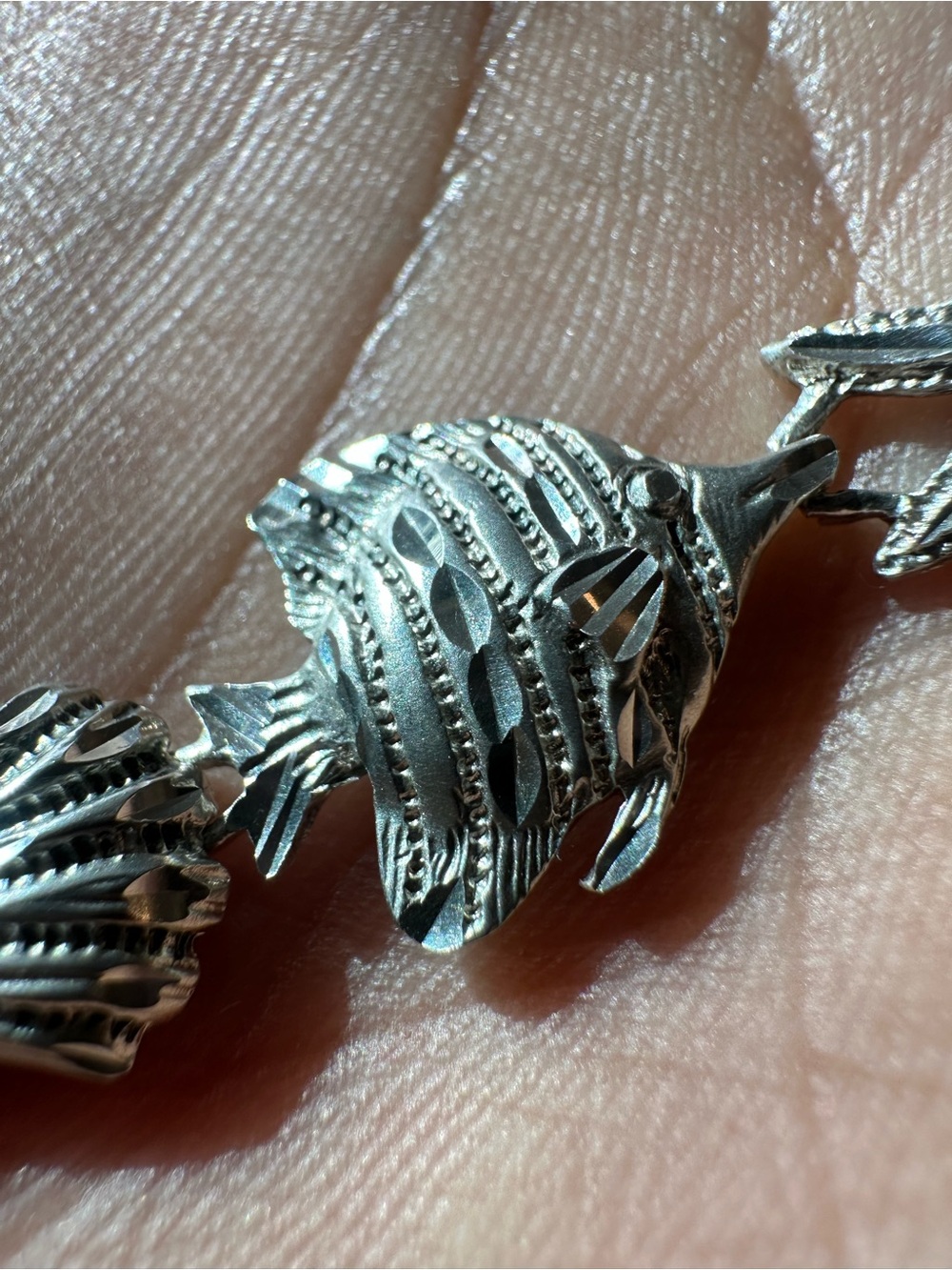 Vintage 925 Sterling Silver Shell & Starfish Bracelet - Women's Beach Jewelry - Picture 8 of 8